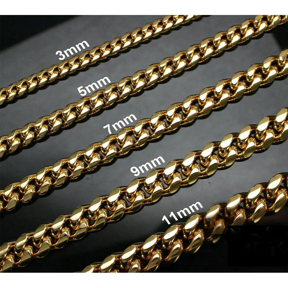 Hip Hop Stainless Steel Curb Cuban Link Necklace