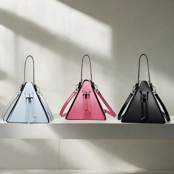 Pyramid shaped shoulder bag