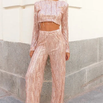 Crop Top & Wide Leg Pants