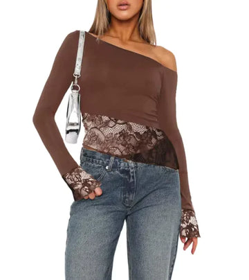 Luxe Lace Asymmetrical Tube Top